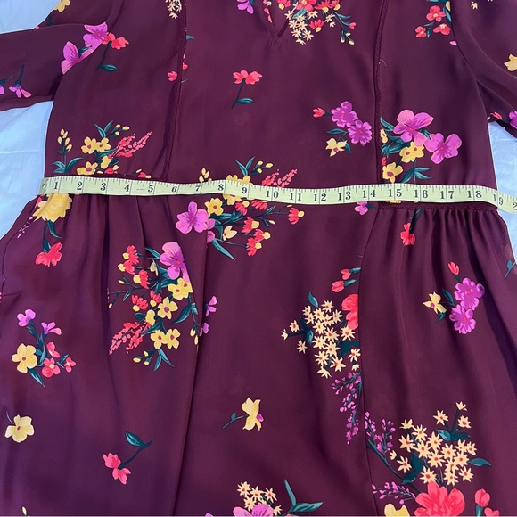 Old navy, dress floral shift burgundy,  M Tall. - Picture 9 of 15